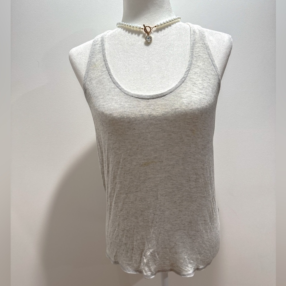 Splendid Light Gray Racerback Tank Top - Picture 2 of 7